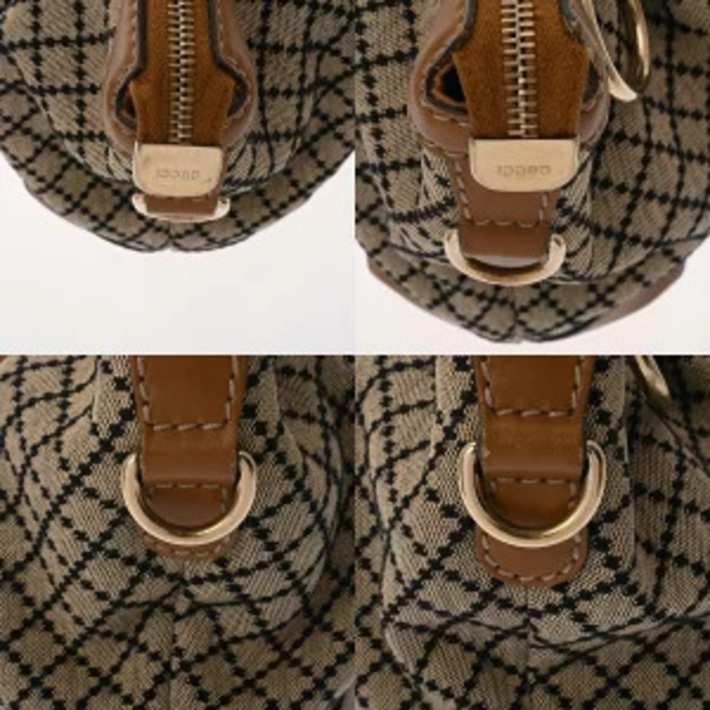 Gucci Diamante handbag beige brown canvas leather bag - Picture 5 of 9